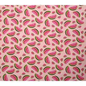 Flannel Fabric |  1yd Watermelon Slices on Pink Super Snuggle Flannel Fabric