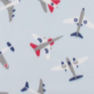 Fleece Fabric |  1yd Airplanes on Blue Blizzard Fleece Fabric