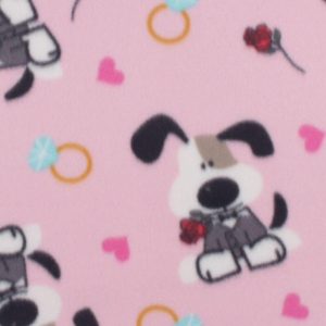 Fleece Fabric |  1yd Bachelor Dogs on Pink Blizzard Fleece Fabric