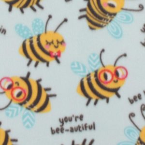 Fleece Fabric |  1yd Bee You on Blue Blizzard Fleece Fabric