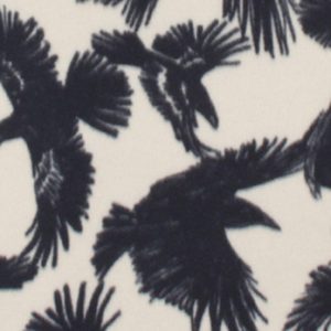 Fleece Fabric |  1yd Black Crows Blizzard Fleece Fabric