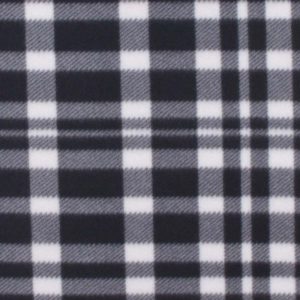 Fleece Fabric |  1yd Black & White Plaid Craft Fleece Fabric