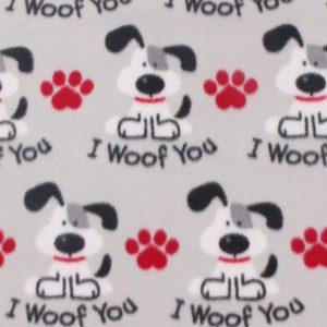 Fleece Fabric |  1yd Blizzard Fleece Fabric I Woof You