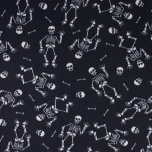 Fleece Fabric |  1yd Blizzard Fleece Happy Haunting Skeleton Fabric