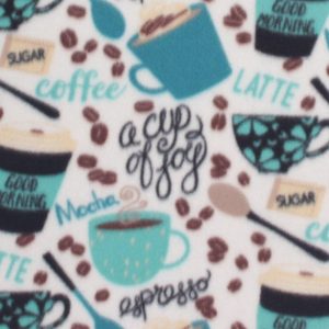 Fleece Fabric |  1yd Coffee Joy Blizzard Fleece Fabric