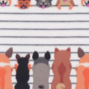 Fleece Fabric |  1yd Doggies on White Fence Blizzard Fleece Fabric