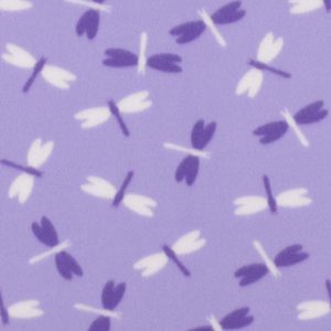 Fleece Fabric |  1yd Dragonflies on Purple Craft Fleece Fabric