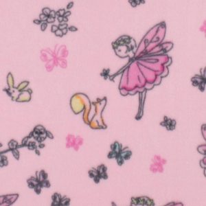 Fleece Fabric |  1yd Fairy Princess on Pink Anti Pill Plush Fleece Fabric