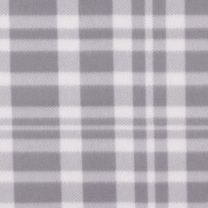 Fleece Fabric |  1yd Gray & White Plaid Craft Fleece Fabric