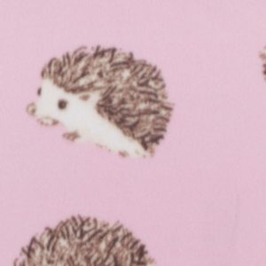 Fleece Fabric |  1yd Hedgehogs on Pink Blizzard Fleece Fabric