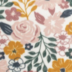 Fleece Fabric |  1yd Large Bright Floral Blizzard Feece Fabric