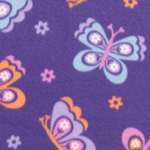 Fleece Fabric |  1yd Multi Color Tossed Butterflies Blizzard Fleece Fabric