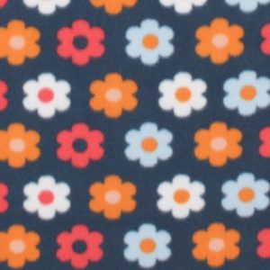 Fleece Fabric |  1yd Multi Floral on Blue Blizzard Fleece Fabric