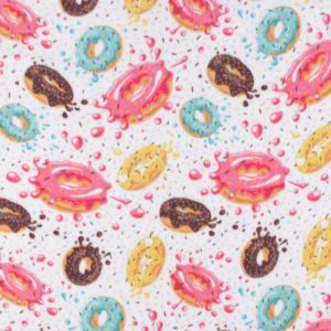 Fleece Fabric |  1yd Multicolor Donuts Anti Pill Fleece Fabric