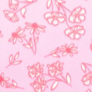 Fleece Fabric |  1yd Pink Red Sketched Floral Blizzard Prints Fleece Fabric