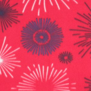 Fleece Fabric |  1yd Red Firework Blizzard Prints Fleece Fabric