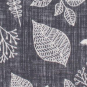 Fleece Fabric |  1yd Sketched Leaves on Gray Anti Pill Plush Fleece Fabric