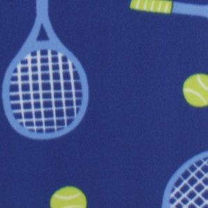 Fleece Fabric |  1yd Tossed Tennis Racket Blizzard Prints Fleece Fabric