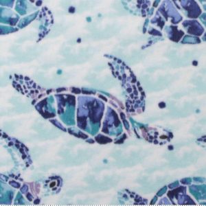 Fleece Fabric |  1yd Watercolor Sea Turtles Anti Pill Fleece Fabric