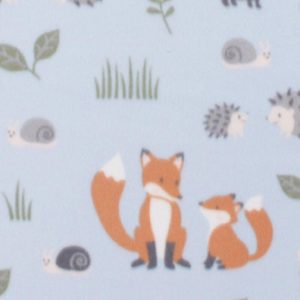 Fleece Fabric |  1yd Woodland Animals On Blue Blizzard Fleece Fabric