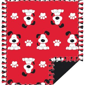 Fleece Tie Blankets |  1yd 48″ Wide Dogs & Paws No Sew Fleece Blanket