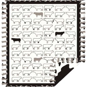 Fleece Tie Blankets |  1yd 48″ Wide Linear Cows on White No Sew Fleece Blanket