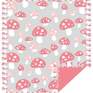 Fleece Tie Blankets |  1yd 48″ Wide Pink Mushrooms No Sew Fleece Blanket