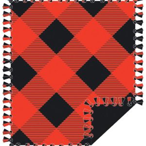 Fleece Tie Blankets |  1yd 48″ Wide Red & Black Bias Plaid No Sew Fleece Blanket