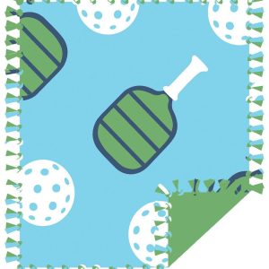 Fleece Tie Blankets |  1yd 48″ Wide Simple Pickleball Toss on Blue No Sew Fleece Blanket