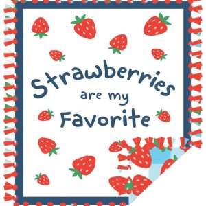 Fleece Tie Blankets |  1yd 48″ Wide Strawberries Are My Favorite on White No Sew Fleece Blanket