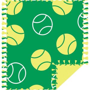 Fleece Tie Blankets |  1yd 48″ Wide Tennis Ball on Green No Sew Fleece Blanket