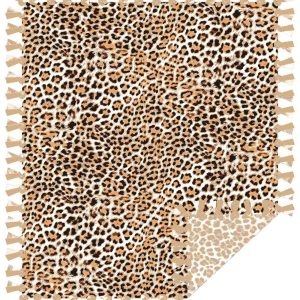 Fleece Tie Blankets |  1yd 72″ Wide Brown Tonal Cheetah Print No Sew Fleece Blanket