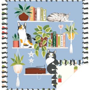 Fleece Tie Blankets |  1yd 72″ Wide Cats & Books No Sew Fleece Blanket