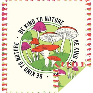 Fleece Tie Blankets |  1yd 72″ Wide Mushroom & Be Kind to Nature No Sew Fleece Blanket