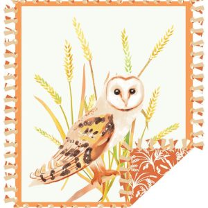 Fleece Tie Blankets |  1yd 72″ Wide Orange Owl No Sew Fleece Blanket