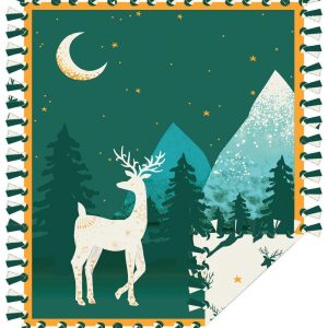 Fleece Tie Blankets |  1yd 72″ Wide Winter Deer No Sew Fleece Blanket