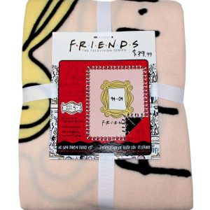 Fleece Tie Blankets |  1yd Friends Yellow Frame 72″ No Sew Fleece Throw