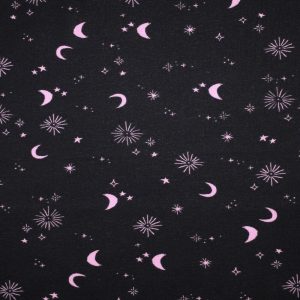 Holiday Fabric |  1yd Black Moon Cotton Fabric