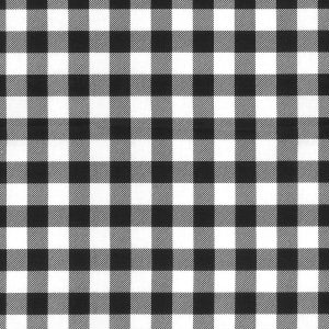 Holiday Fabric |  1yd Black & White Buffalo Checks Christmas Cotton Fabric