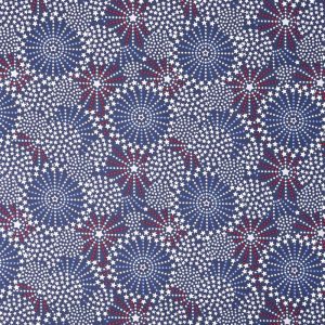 Holiday Fabric |  1yd Blue Fireworks & Stars Patriotic Cotton Fabric