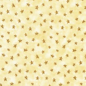 Holiday Fabric |  1yd Golden Stars on Cream Patriotic Cotton Fabric