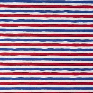 Holiday Fabric |  1yd Horizontal Red & White Stripes Patriotic Cotton Fabric