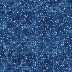 Holiday Fabric |  1yd Illusions Blue Stars Blender Patriotic Cotton Fabric