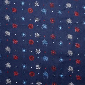 Holiday Fabric |  1yd Mini Fireworks And Stars Patriotic Cotton Fabric