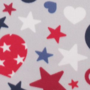 Holiday Fabric |  1yd Patriotic Peace Love on Light Gray Blizzard Fleece Fabric