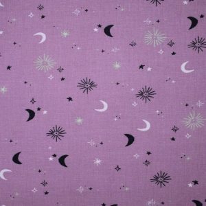 Holiday Fabric |  1yd Purple Moon Cotton Fabric