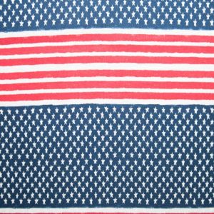 Holiday Fabric |  1yd Red & Blue Flag Stripe Patriotic Cotton Fabric