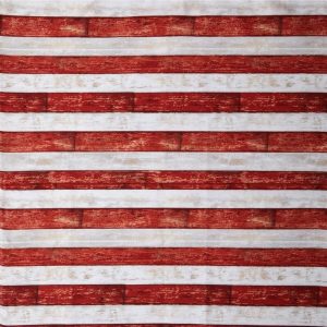 Holiday Fabric |  1yd Red & White Woodplank Patriotic Cotton Fabric