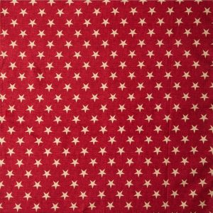 Holiday Fabric |  1yd Rustic Stars on Red 43” Patriotic Cotton Fabric