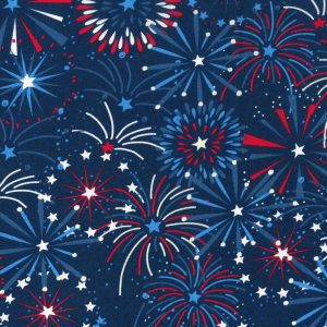 Holiday Fabric |  1yd Star Fireworks Patriotic Cotton Fabric